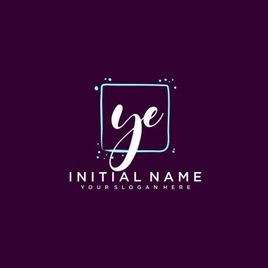 YE Monogramlı Modern Çiçek Baş Logosu