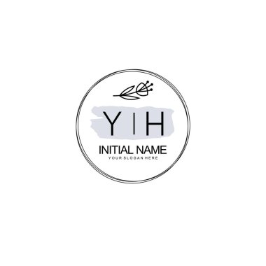 Kişisel ya da Marka İçin YH Minimal Çiçek Logosu Koleksiyonu