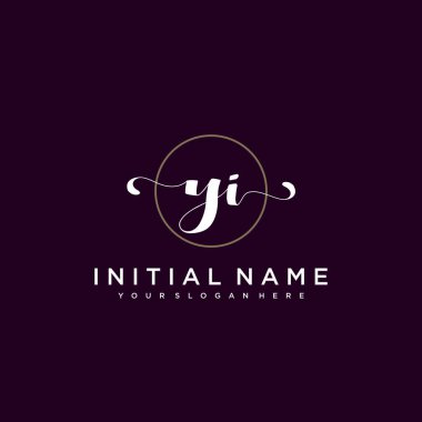 Minimalist Çiçek Baş Logosu, YI Marka Şablonu