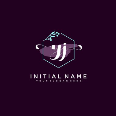 Minimalist Çiçek Baş Logosu, YJ Marka Şablonu