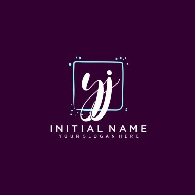 YJ Monogramlı Modern Çiçek Baş Logosu