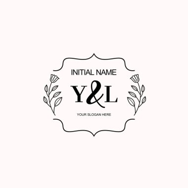 Minimalist Çiçek Baş Logosu, YL Marka Şablonu