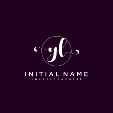 Minimalist Çiçek Baş Logosu, YL Marka Şablonu