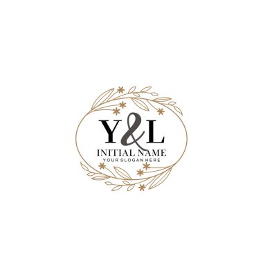 Minimalist Çiçek Baş Logosu, YL Marka Şablonu