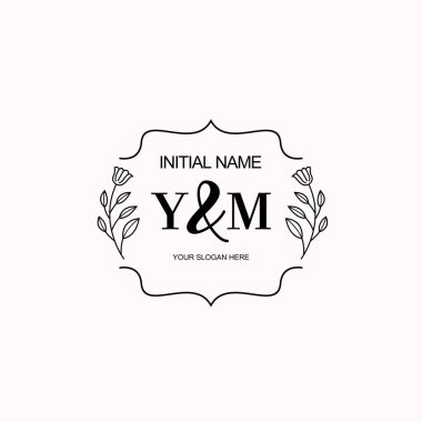 Minimalist Çiçek Baş Logosu, YM Marka Şablonu