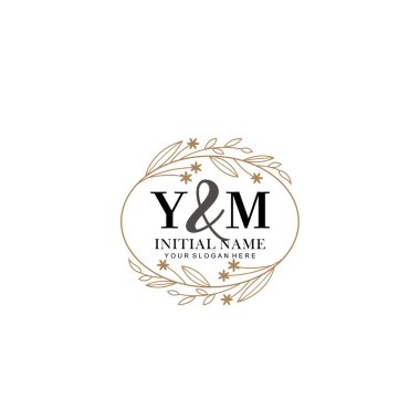 Minimalist Çiçek Baş Logosu, YM Marka Şablonu