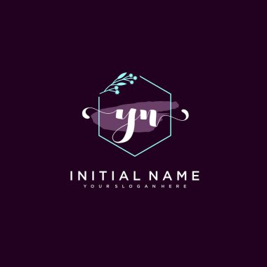 Minimalist Çiçek Baş Logosu, YN Marka Şablonu