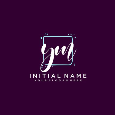 YM Monogramlı Modern Çiçek Baş Logosu