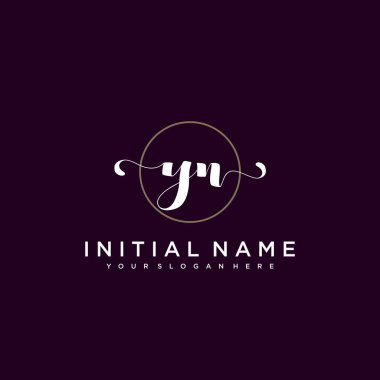 Minimalist Çiçek Baş Logosu, YN Marka Şablonu