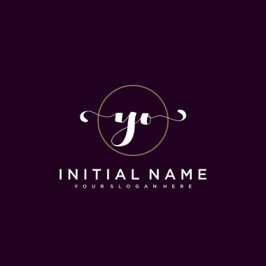 Minimalist Çiçek Baş Logosu, YO Marka Şablonu
