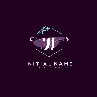 Minimalist Çiçek Baş Logosu, YP Marka Şablonu