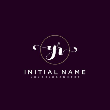 Minimalist Çiçek Baş Logosu, YR Marka Şablonu