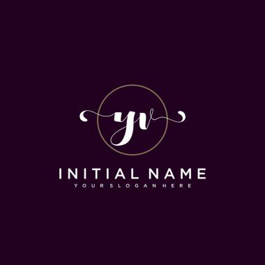 Minimalist Çiçek Baş Logosu, YV Marka Şablonu