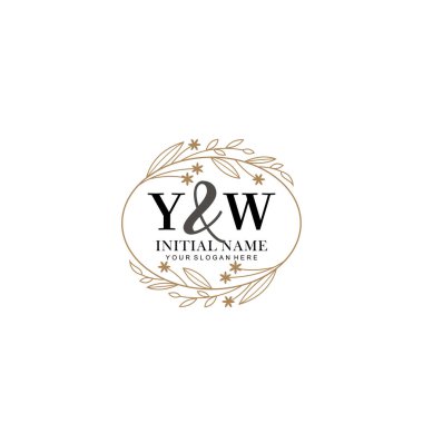 Minimalist Çiçek Baş Logosu, YW Marka Şablonu