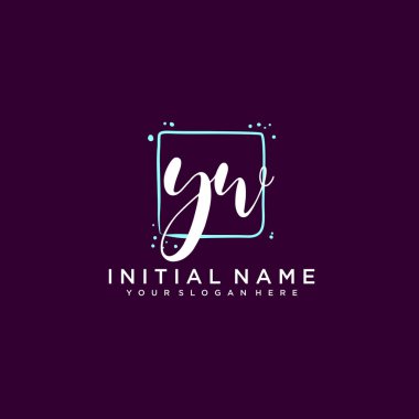 YW Monogramlı Modern Çiçek Baş Logosu