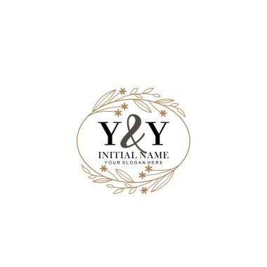 Minimalist Çiçek Baş Logosu, YY Marka Şablonu