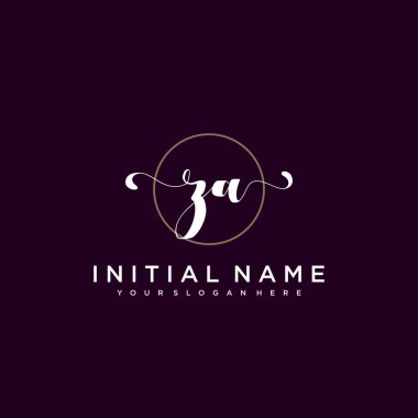 Minimalist Çiçek Baş Logosu, ZA Marka Şablonu