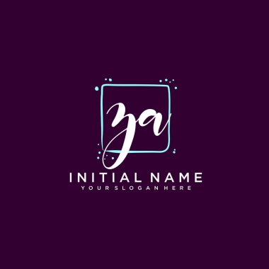 ZA Monogramlı Modern Çiçek Baş Logosu