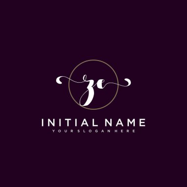 Minimalist Çiçek Baş Logosu, ZE Marka Şablonu