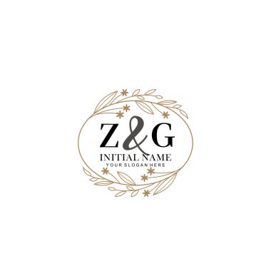 Minimalist Çiçek Baş Logosu, ZG Marka Şablonu