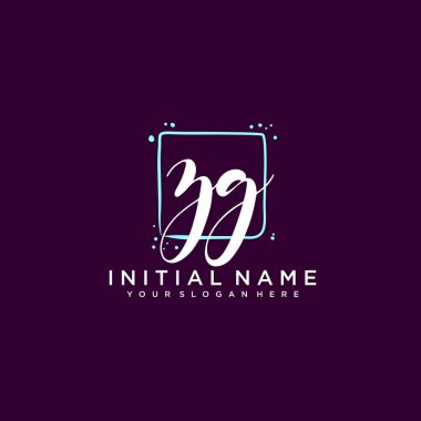 ZG Monogramlı Modern Çiçek Baş Logosu