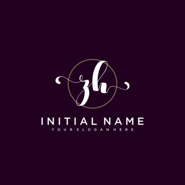 Minimalist Çiçek Baş Logosu, ZH Damgalama Şablonu