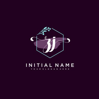 Minimalist Çiçek Baş Logosu, ZJ Marka Şablonu