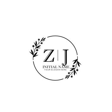 Kişisel ya da Marka İçin ZJ Minimal Çiçek Logosu Koleksiyonu