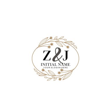Minimalist Çiçek Baş Logosu, ZJ Marka Şablonu