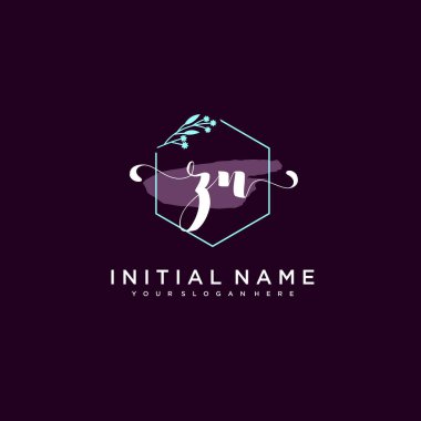 Minimalist Çiçek Baş Logosu, ZN Marka Şablonu