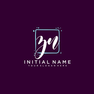 ZN Monogramlı Modern Çiçek Baş Logosu