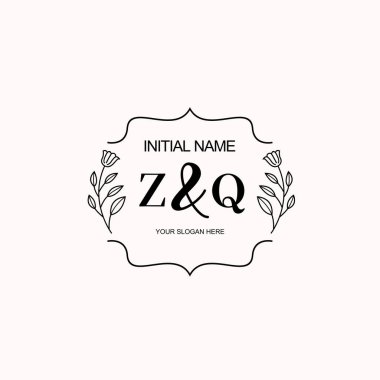 Minimalist Çiçek Baş Logosu, ZQ Marka Şablonu