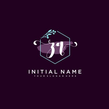 Minimalist Çiçek Baş Logosu, ZQ Marka Şablonu