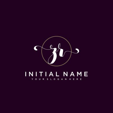 Minimalist Çiçek Baş Logosu, ZR Marka Şablonu