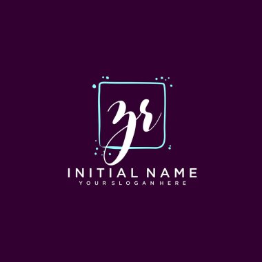 ZR Monogramlı Modern Çiçek Baş Logosu