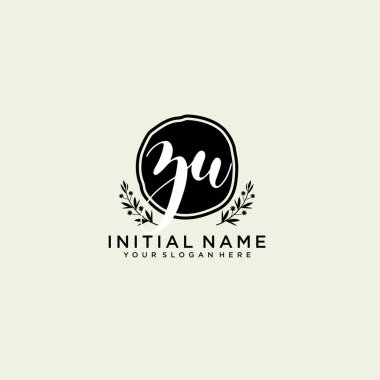 ZU Monogramlı Modern Çiçek Baş Logosu