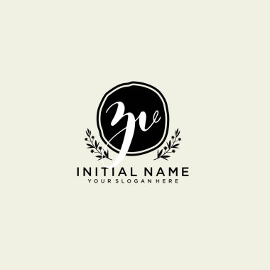 ZV Monogramlı Modern Çiçek Baş Logosu