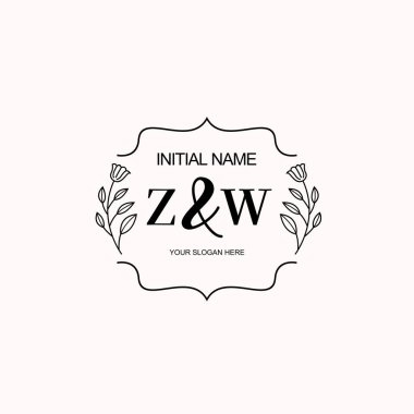 Minimalist Çiçek Baş Logosu, ZW Marka Şablonu