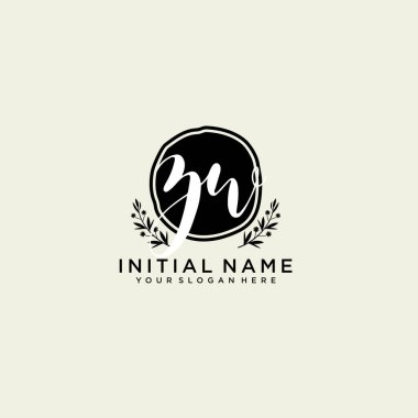 ZW Monogramlı Modern Çiçek Baş Logosu