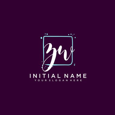 ZW Monogramlı Modern Çiçek Baş Logosu