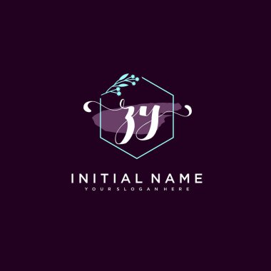 Minimalist Çiçek Baş Logosu, ZY Marka Şablonu