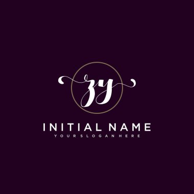 Minimalist Çiçek Baş Logosu, ZY Marka Şablonu