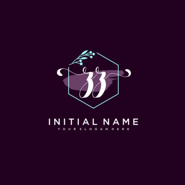 Minimalist Çiçek Baş Logosu, ZZ Marka Şablonu