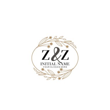 Minimalist Çiçek Baş Logosu, ZZ Marka Şablonu