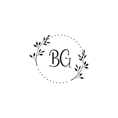 Minimalist Botanik Monogram BG Logo Tasarım Koleksiyonu