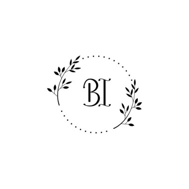 Minimalist Botanik Monogram BI Logo Tasarım Koleksiyonu