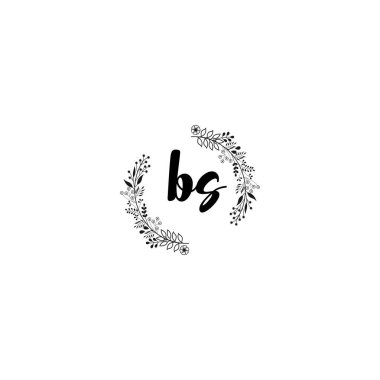 Minimalist Botanik Monogram BS Logo Tasarım Koleksiyonu