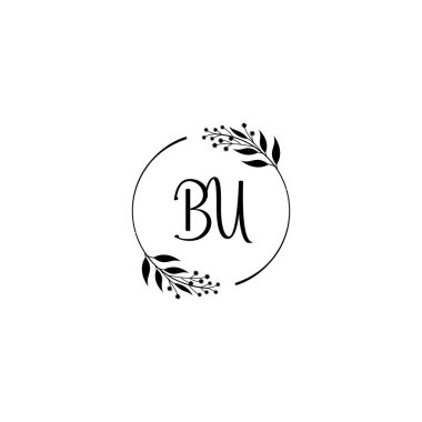 Minimalist Botanik Monogram BU Logo Tasarım Koleksiyonu