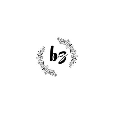 Minimalist Botanik Monogram BZ Logo Tasarım Koleksiyonu