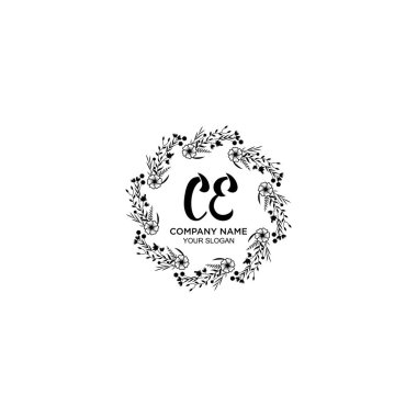 CE Baş harfli Çiçek El Yazısı Logoları